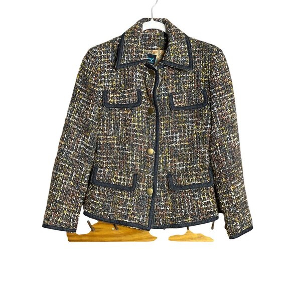 Firuze San Francisco Blazer Tweed Lady Jacket Boucle Glam Preppy Classy Women XS - Picture 12 of 14